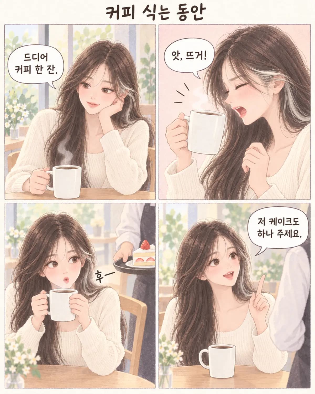 감성 파스텔 4컷 예시