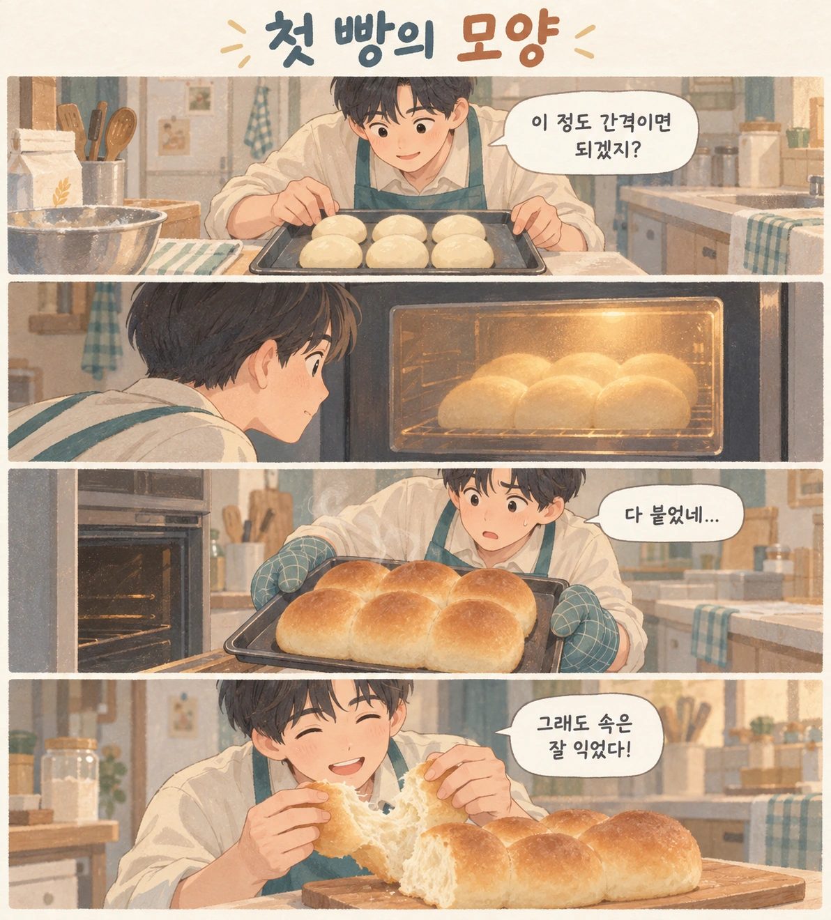 첫 빵의 모양 인스타툰 작품 예시